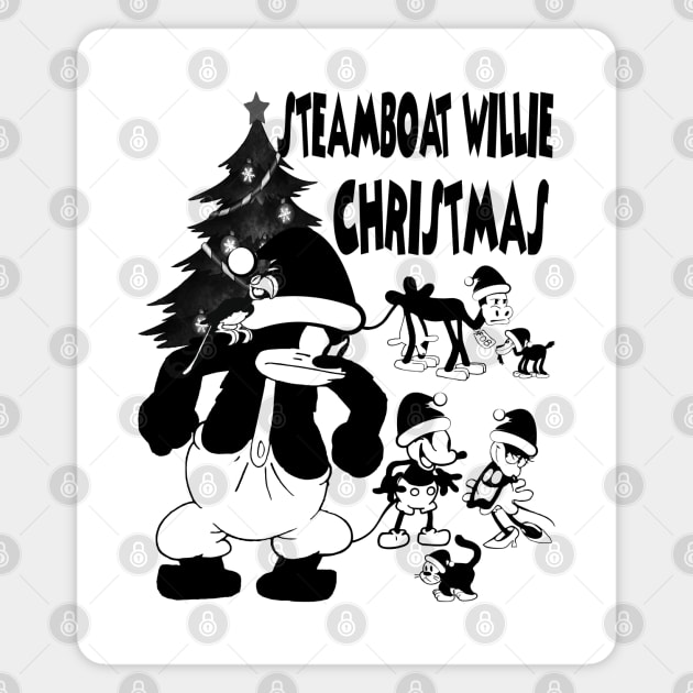 Christmas Steamboat Willie Magnet by Megadorim